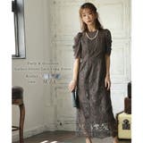 ギャザースリーブレースロングドレス 結婚式 ワンピース | epicday | 詳細画像1 