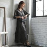 ダークグレー | レースアンドプリーツロングドレス 結婚式 ワンピース | epicday