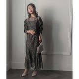 ギャザースリーブレースロングドレス 結婚式 ワンピース | epicday | 詳細画像14 