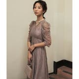 ギャザースリーブレースロングドレス 結婚式 ワンピース | epicday | 詳細画像5 