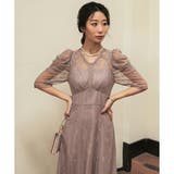 ギャザースリーブレースロングドレス 結婚式 ワンピース | epicday | 詳細画像9 