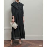 ネイビー | ビッグカラーロングドレス 結婚式 ワンピース | epicday