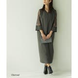 チャコール | ディープスリットネックロングワンピース ドレス 結婚式 | epicday