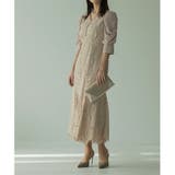 ギャザースリーブレースロングワンピース ドレス 結婚式 | epicday | 詳細画像3 