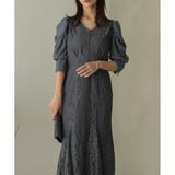 ギャザースリーブレースロングワンピース ドレス 結婚式 | epicday | 詳細画像13 