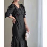 ギャザースリーブレースロングワンピース ドレス 結婚式 | epicday | 詳細画像34 