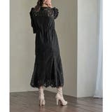 ギャザースリーブレースロングワンピース ドレス 結婚式 | epicday | 詳細画像36 