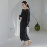 ボリュームスリーブシフォンロングワンピース ドレス 結婚式 | epicday | 詳細画像37 