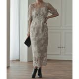 モカ | 刺繍チュールレースタイトロングドレス ドレス 結婚式 | epicday