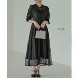 ブラック | ショートトップス＆レースフレアドレスセットアップ ドレス 結婚式 | epicday