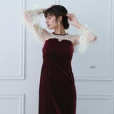 柔らかい ベロアカシュクールタイトロングワンピース 結婚式[品番 ドレス スーツ・フォーマル・ドレス