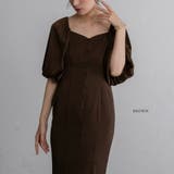 ブラウン | パフスリーブドレス パーティードレス ワンピース | epicday