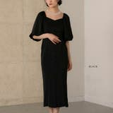 ブラック | パフスリーブドレス パーティードレス ワンピース | epicday
