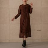 ブラウン | オールレーススタンドカラーロングドレス ドレス 結婚式 | epicday