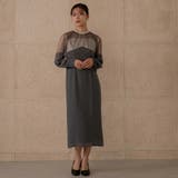 チュールコンビジャガードディティールロングドレス ドレス 結婚式 | epicday | 詳細画像15 