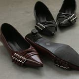 ベルトデザインポインテッドトゥパンプス ローヒール パーティーシューズ | epicday | 詳細画像12 