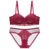 ワインレッド | エンブロイダリーレースライトアップ（ブラセット） | GRAXIA