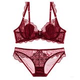 ワインレッド | レーシートリムメイクセクシー（ブラセット） | GRAXIA