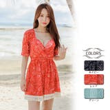 カシュクールワンピ付き体形カバー水着3点セット（水着ビキニ・ワンピース） | GRAXIA | 詳細画像1 