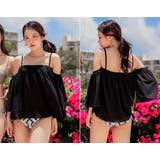 バンドゥビキニと袖ありオフショルの体形カバー水着3点セット（水着ビキニ ワンピー… | GRAXIA | 詳細画像3 