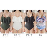 ボリュームフリルとバッククロスのモノキニワンピ(水着ビキニ・ワンピース) | GRAXIA | 詳細画像2
