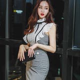 フリルレースとチェック柄のサスペンダー風ドレス(CABARETDRESS) | GRAXIA | 詳細画像4 