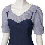 ストライプシャツ&デニムワンピのレイヤード風ドレス(キャバドレス CABARET… | GRAXIA | 詳細画像13