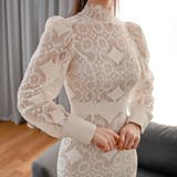 クラシカルな総レースのハイネック袖ありドレス(キャバドレス CABARETDRE… | GRAXIA | 詳細画像7