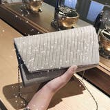 ラメ糸が輝くリブ編みフラップのバッグ(CLUTCH BAG) | GRAXIA | 詳細画像2 