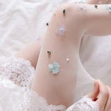 立体的な小花やビジューを飾りガーリーな可愛さを演出したストッキング(STOCKI… | GRAXIA | 詳細画像16 