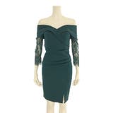 大きくあいたデコルテラインがセクシーな印象のオフショルミディ丈ドレス(キャバドレ… | GRAXIA | 詳細画像8 