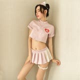 ピンクカラーが愛らしさを演出し透け感やミニ丈感が色気を漂わせるナース風コスプレ(… | GRAXIA | 詳細画像4 