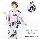 淡いライトブルーの生地に黒い花柄がシックな印象に演出してくれる大人の女性にぴった… | GRAXIA | 詳細画像1