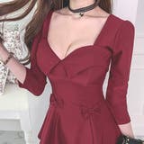 シックなカラーでチュールレースを重ねたフレアスカートのミニ丈ワンピース(キャバド… | GRAXIA | 詳細画像6