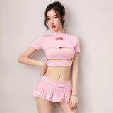 ピタッとしたシルエットがボディラインを強調し大胆肌見せがセクシーなチアガール風コ… | GRAXIA | 詳細画像1 
