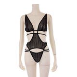 素肌に浮かぶストライプ柄が生地の透け感を感じさせ曲線美を堪能できるテディ(セクシ… | GRAXIA | 詳細画像8 