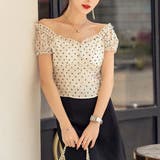 大人可愛いモノトーンの小花柄クロップドトップス(TOPS) | GRAXIA | 詳細画像2 