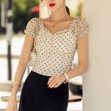 大人可愛いモノトーンの小花柄クロップドトップス(TOPS) | GRAXIA | 詳細画像4 