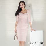 スパンコールがキラッと華やかな五分袖ミディドレス(キャバドレス CABARETD… | GRAXIA | 詳細画像1