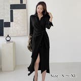 モードっぽいアシメデザインでさらりと着こなせるロングワンピース(キャバドレス C… | GRAXIA | 詳細画像1 