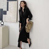 モードっぽいアシメデザインでさらりと着こなせるロングワンピース(キャバドレス C… | GRAXIA | 詳細画像3 