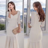 肌なじみの良いツイード地が柔らかな印象のマーメイドラインドレス | GRAXIA | 詳細画像6