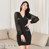 シックな上品さにゴールド使いで華やかさをプラスするミニワンピース(キャバドレス … | GRAXIA | 詳細画像1 