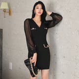 シックな上品さにゴールド使いで華やかさをプラスするミニワンピース(キャバドレス … | GRAXIA | 詳細画像2 