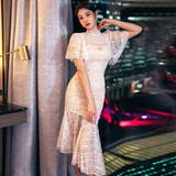 表情豊かなアシンメトリーデザインが特徴のロングワンピース(キャバドレス CABA… | GRAXIA | 詳細画像3 