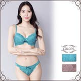 贅沢に使用したフラワーレースが大人っぽいブラ・ショーツセット(ブラセット) | GRAXIA | 詳細画像1