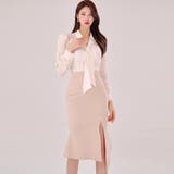 ベージュ系の柔らかな色合いが上品な印象のセットアップドレス(キャバドレス CAB… | GRAXIA | 詳細画像2