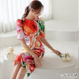 大胆なフラワープリントが華やかなミディ丈ワンピース(キャバドレス CABARET… | GRAXIA | 詳細画像9