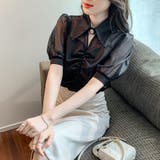 ふんわりシフォンとギャザーでフェミニンさ薫るブラウス(TOPS) | GRAXIA | 詳細画像6 