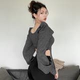 1枚でモードなルックが完成するガーター風ニットトップス(TOPS) | GRAXIA | 詳細画像3 